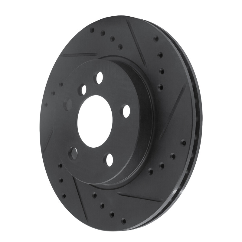 BMW i3 Brake Rotor (1) - Front Right - R1 Concepts - Drilled & Slotted - Black - `14-`21